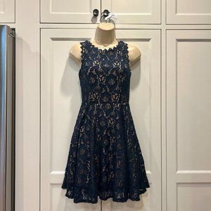 City Studio Blue Lace Dress Juniors Size 1